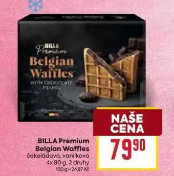 Billa BILLA Premium Belgian Waffles čokoládová, vanilková 4x 80 g nabídka