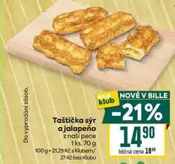 Billa Taštička sýr a jalapeño z naší pece 1 ks, 70 g nabídka