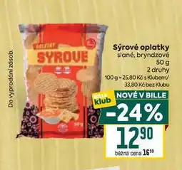 Billa Sýrové oplatky slané, bryndzové 50 g nabídka