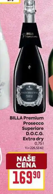 Billa BILLA Premium Prosecco Superiore D.O.C.G. Extra dry 0,75l nabídka