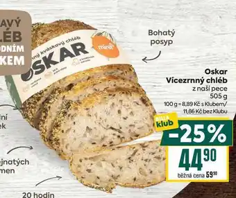 Billa Oskar Vícezrnný chléb z naší pece 505 g nabídka