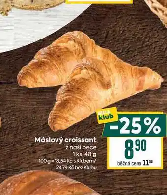 Billa Máslový croissant z naší pece 1ks, 48 g nabídka