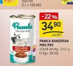 Flop PAMLS KONZERVA PRO PSY různé druhy, 1240 g nabídka