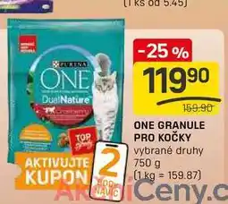 Flop ONE GRANULE PRO KOČKY vybrané druhy 750 g nabídka