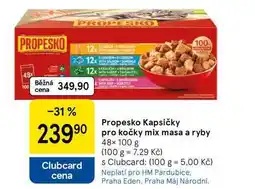 Tesco Propesko Kapsičky pro kočky mix masa a ryby, 48× 100 g nabídka