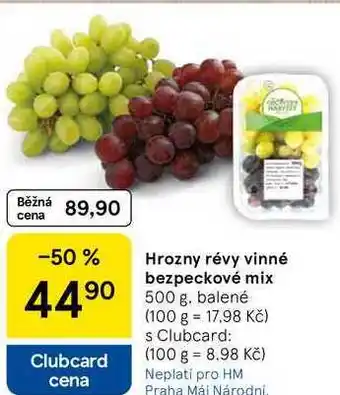 Tesco Hrozny révy vinné bezpeckové mix, 500 g. balené nabídka