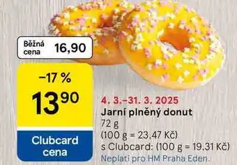 Tesco Jarní plněný donut, 72 g nabídka