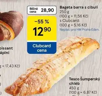 Tesco Bageta barra s cibulí, 250 g nabídka