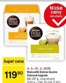 Tesco Nescafé Dolce Gusto Kávové kapsle, 88-187 g, více druhů nabídka