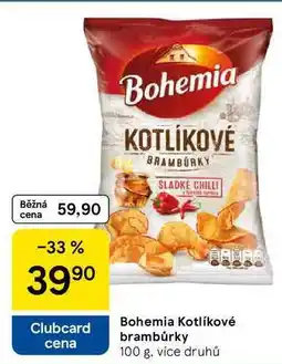 Tesco Bohemia Kotlíkové brambůrky, 100 g, více druhů nabídka