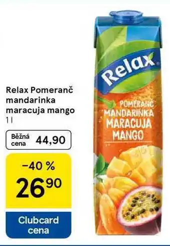 Tesco Relax Pomeranč mandarinka maracuja mango, 1 l nabídka