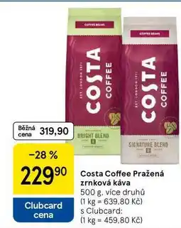 Tesco Costa Coffee Pražená zrnková káva, 500 g nabídka