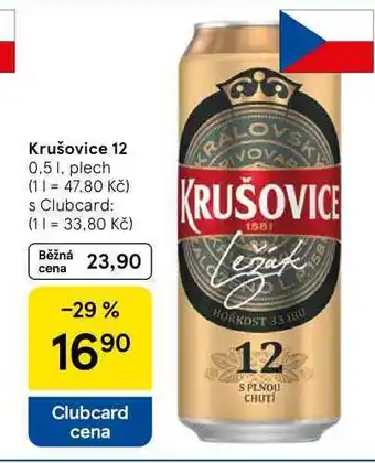 Tesco Krušovice 12, 0.5 l, plech nabídka