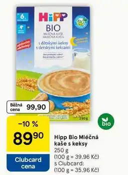 Tesco Hipp Bio Mléčná kaše s keksy, 250 g nabídka