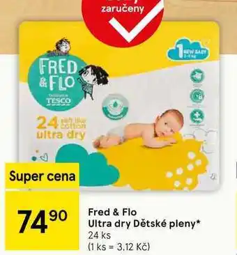 Tesco Fred & Flo Ultra dry Dětské pleny, 24 ks nabídka