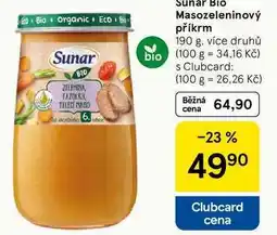 Tesco Sunar Bio Masozeleninový příkrm, 190 g. více druhů bio nabídka