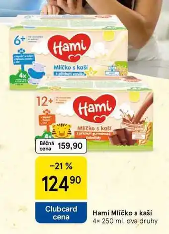 Tesco Hami Mlíčko s kaší, 4x 250 ml nabídka