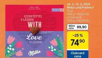 Tesco Milka Love Pralinky, 110 g nabídka