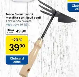 Tesco Tesco Dvoustranná motyčka z uhlíkové oceli s dřevěnou rukojetí nabídka