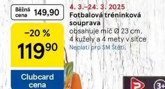 Tesco Fotbalová tréninková souprava, obsahuje míč 23 cm. 4 kužely a 4 mety v síťce nabídka