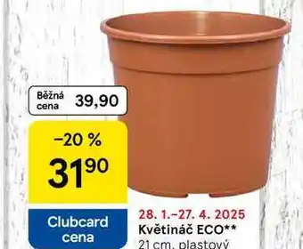 Tesco Květináč ECO, 21 cm. plastový nabídka