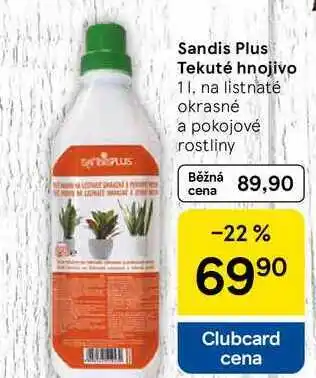 Tesco Sandis Plus Tekuté hnojivo, 1 l, na listnaté okrasné a pokojové rostliny nabídka