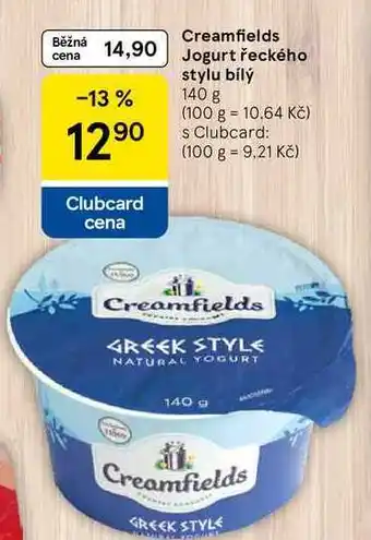 Tesco Creamfields Jogurt řeckého stylu bílý, 140 g nabídka