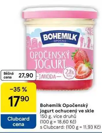 Tesco Bohemilk Opočenský jogurt ochucený ve skle, 150 g nabídka