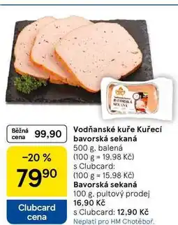 Tesco Vodňanské kuře Kuřecí bavorská sekaná, 500 g, balená nabídka