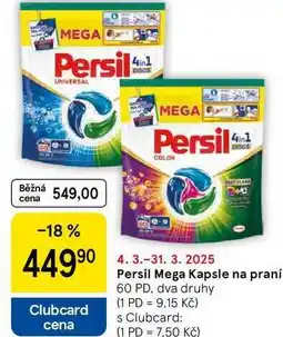 Tesco Persil Mega Kapsle na praní, 60 PD, dva druhy nabídka