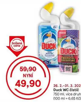 Tesco Duck WC čistič, 750 ml, více druhů nabídka