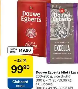 Tesco Douwe Egberts Mletá káva, 200-250 g, více druhů nabídka