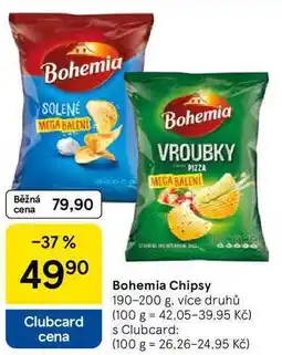 Tesco Bohemia Chipsy, 190-200 g. více druhů nabídka