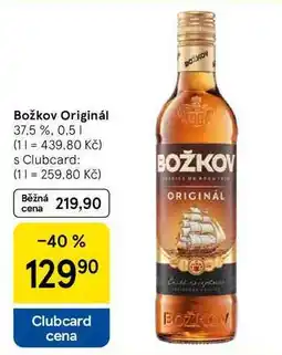 Tesco Božkov Originál 37,5 %, 0,5 l nabídka