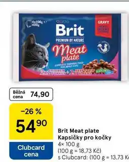 Tesco Brit Meat plate Kapsičky pro kočky, 4× 100 g nabídka