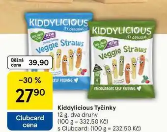 Tesco Kiddylicious Tyčinky, 12 g, dva druhy nabídka