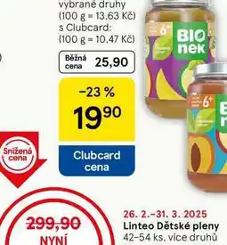 Tesco BIOnek dětská přesnídávka, 190 g, vybrané druhy nabídka