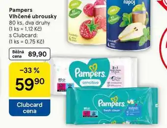 Tesco Pampers Vlhčené ubrousky, 80 ks, dva druhy nabídka