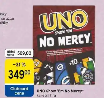 Tesco UNO SHOW 'EM NO MERCY. karetní hra nabídka