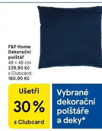 Tesco F&F Home Dekorační polštář 48 x 48 cm nabídka