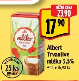 Albert Albert Trvanlivé mléko 3,5% nabídka