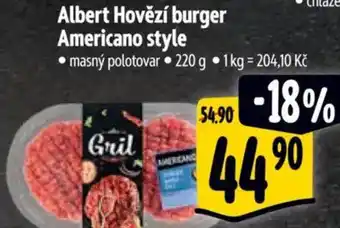 Albert Albert Hovězí burger Americano style nabídka