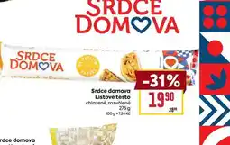 Billa Srdce domova Listové těsto chlazené, rozválené 275 g nabídka