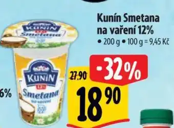 Albert Kunín Smetana na vaření 12% nabídka