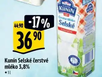 Albert Kunín Selské čerstvé mléko 3,8% nabídka