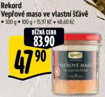 Albert Rekord Vepřové maso ve vlastní šťávě nabídka