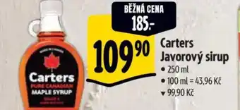 Albert Carters Javorový sirup nabídka