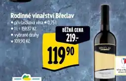 Albert Rodinné vinařství Břeclav nabídka