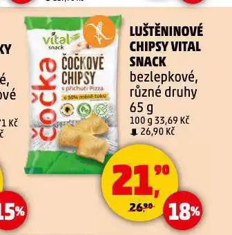 Penny Market Luštěninové chipsy vital snack nabídka