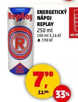 Penny Market Replay energetický nápoj nabídka